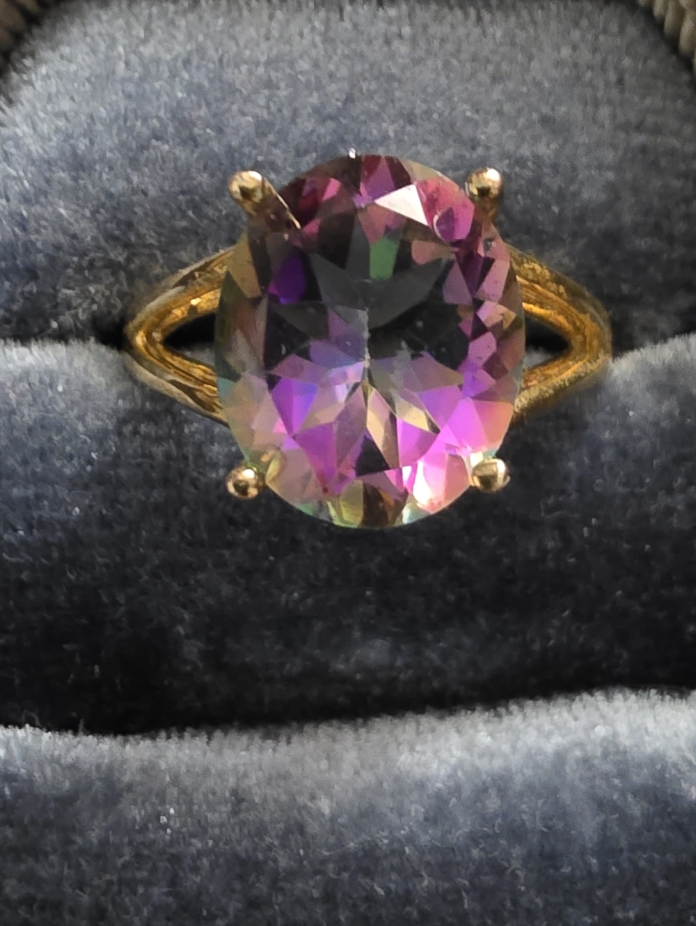 925 Silver Mystic Yellow Gold Ring